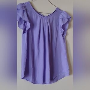 Lavender Flutter Sleeve Papaya Size Small Blouse - Women's Top